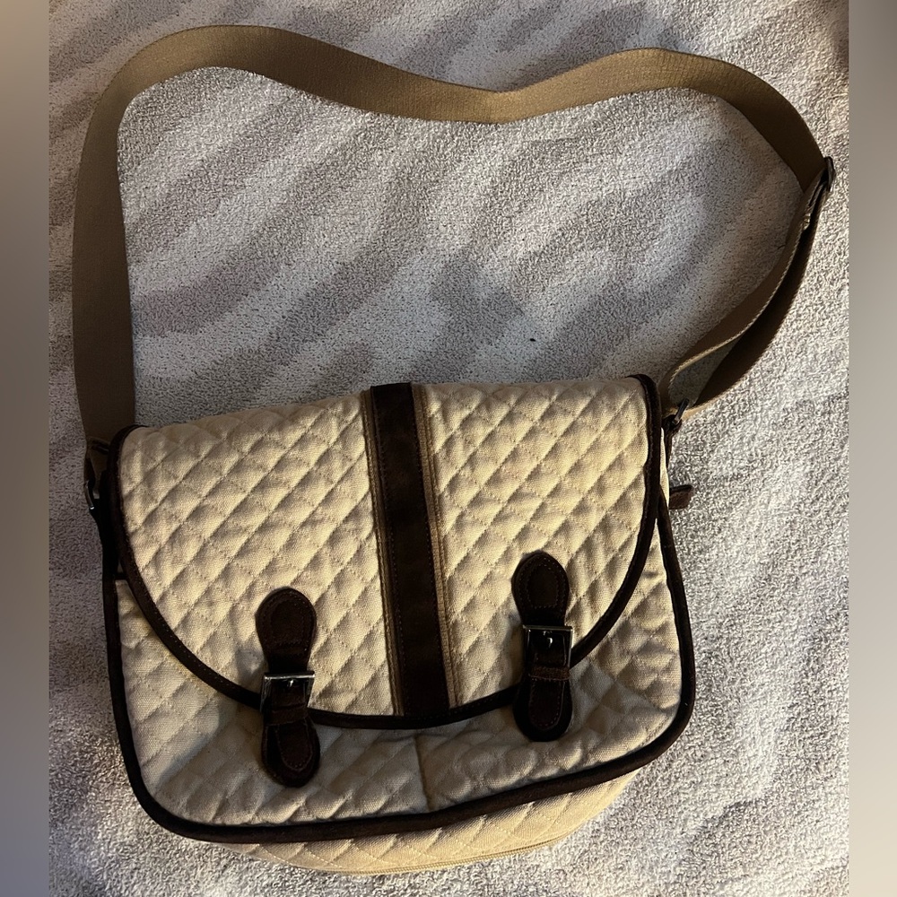 Vera Bradley Quilted Cream and Brown Bag
